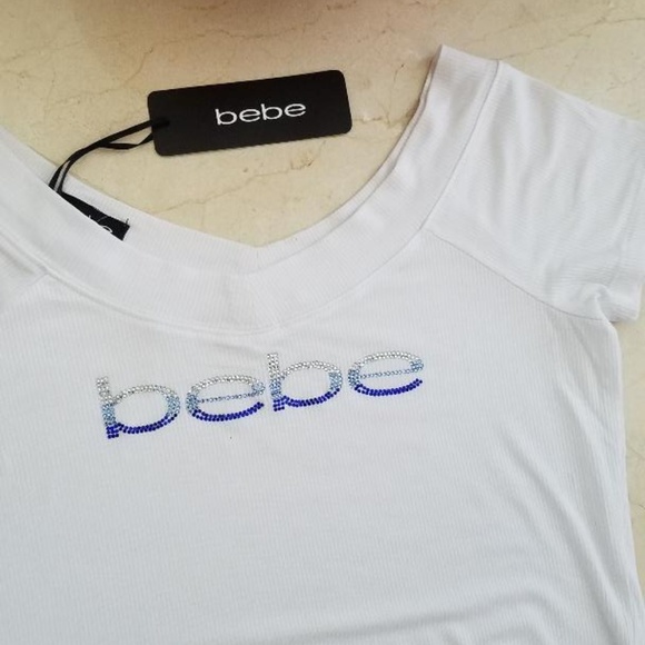 Bebe Jade Gradient Embellshed Logo Top - Size M - Picture 3 of 8